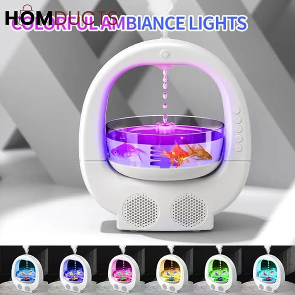 Anti-Gravity Aquarium Humidifier with Bluetooth Speaker | Unique Home Decor & Air Purifier