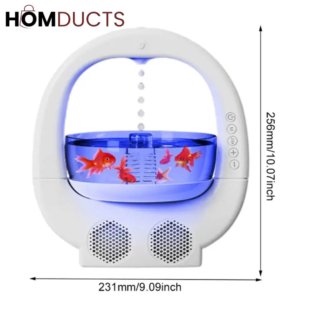 Anti-Gravity Aquarium Humidifier with Bluetooth Speaker | Unique Home Decor & Air Purifier
