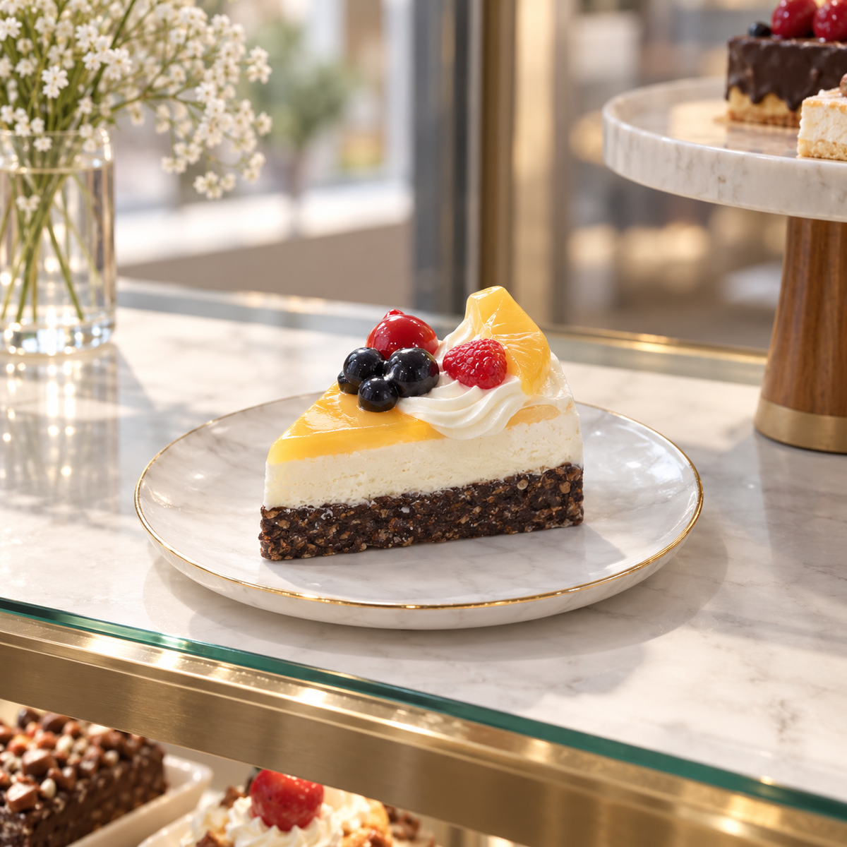 Artificial Decorative Fruit Cake Slice