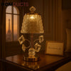 Aurora Crystal Luxe Table Lamp – Golden Glow with Cut-Glass Shade
