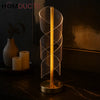 Aurora Spiral LED Table Lamp – Gold Core with Acrylic Helix Design