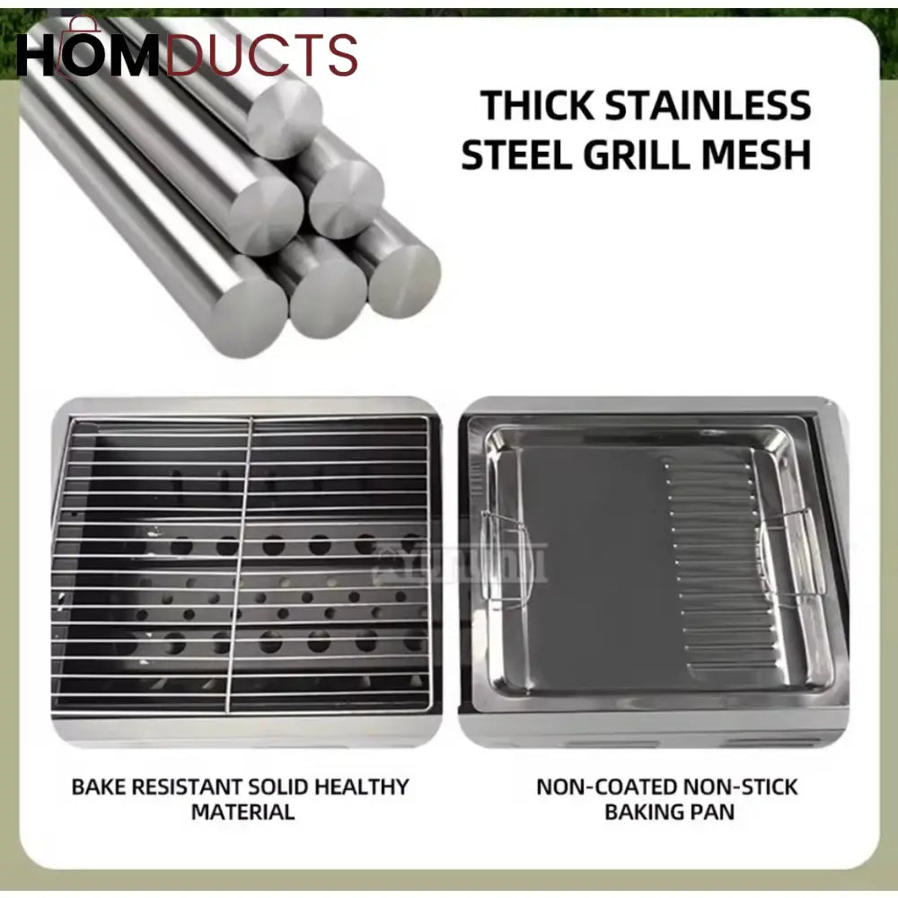 Authentic Portable Japanese Charcoal Grill with Stand - Outdoor BBQ & Camping