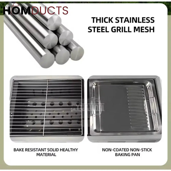 Authentic Portable Japanese Charcoal Grill with Stand - Outdoor BBQ & Camping