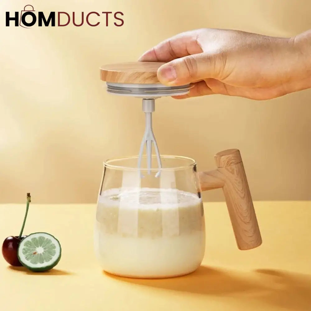 Auto Stirring Borosilicate Glass Cup