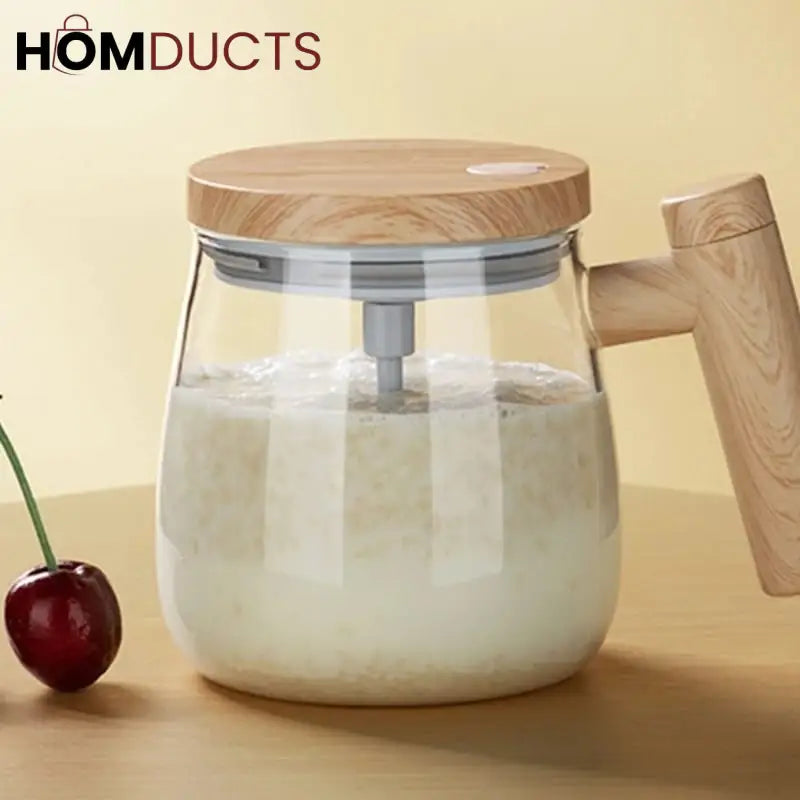 Auto Stirring Borosilicate Glass Cup