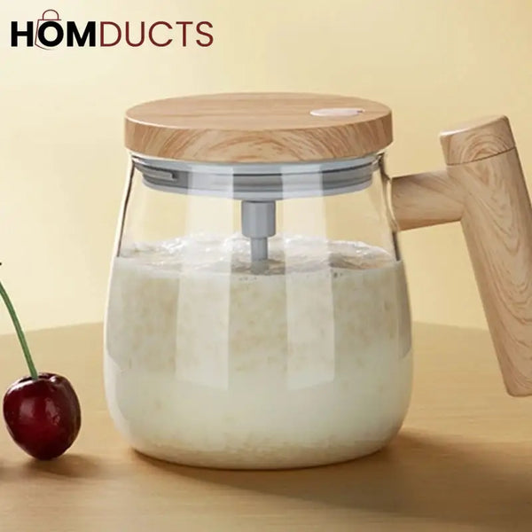 Auto Stirring Borosilicate Glass Cup