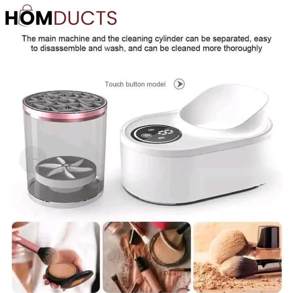 Automatic Electric Makeup Brush Cleaner – Fast & Hygienic with Dry/Wet Separation