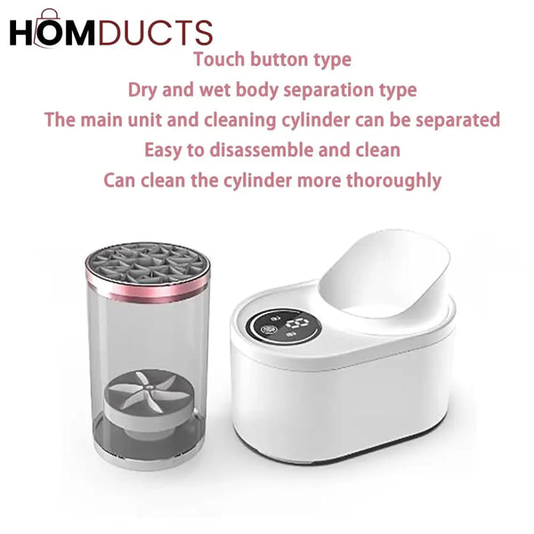 Automatic Electric Makeup Brush Cleaner – Fast & Hygienic with Dry/Wet Separation