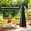 Reflective blade fly deterrent for dining tables and picnics