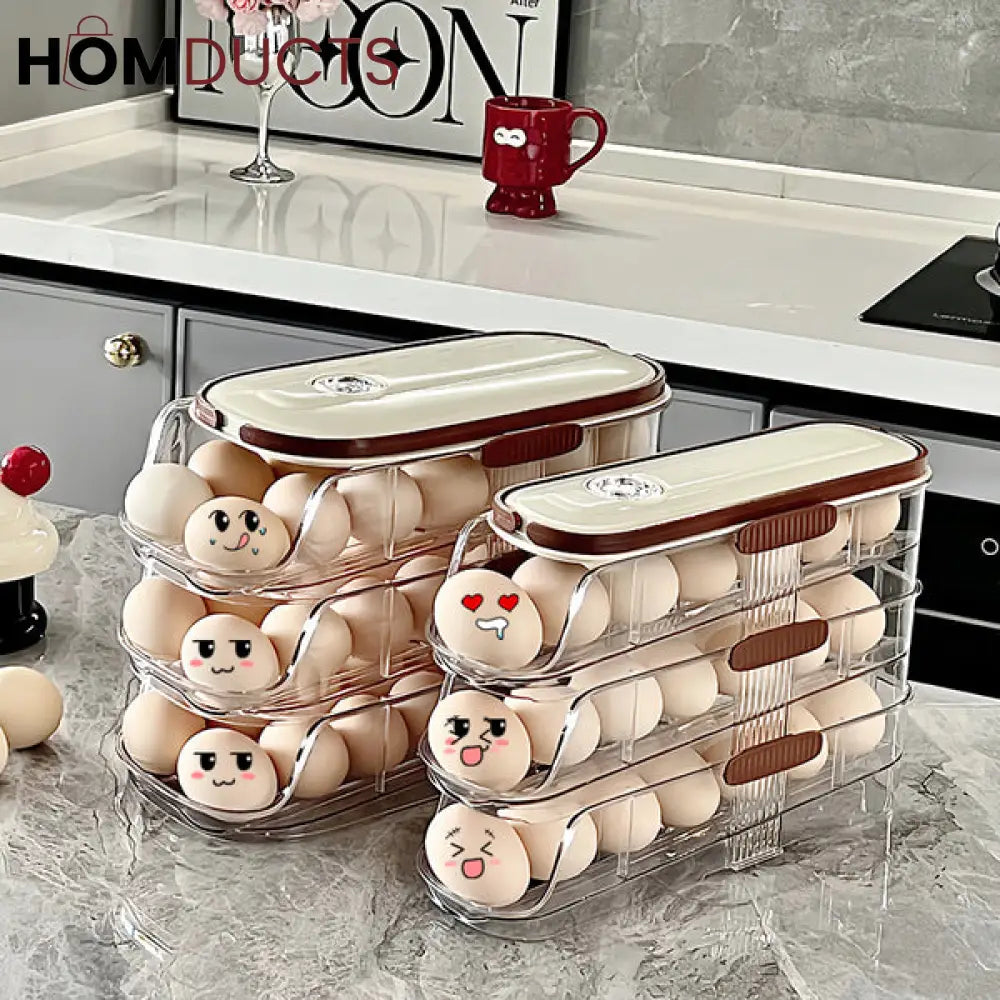 Automatic Rolling Egg Dispenser for Easy Kitchen Storage
