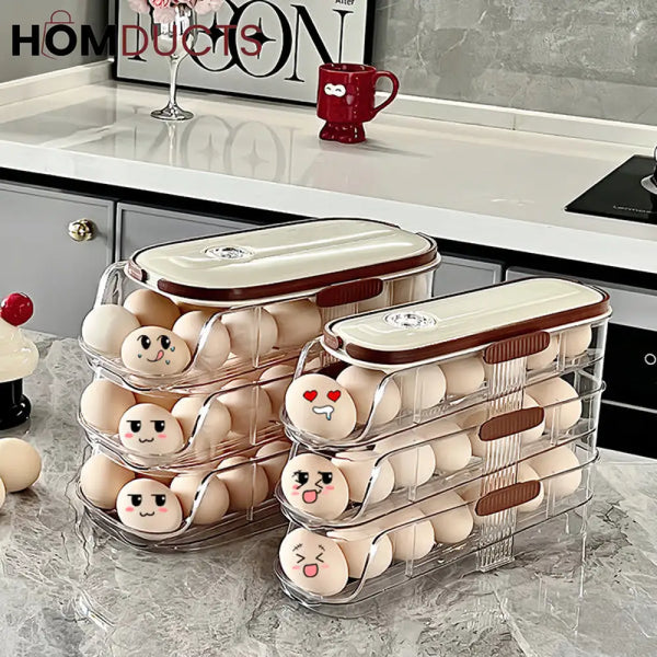 Automatic Rolling Egg Dispenser for Easy Kitchen Storage