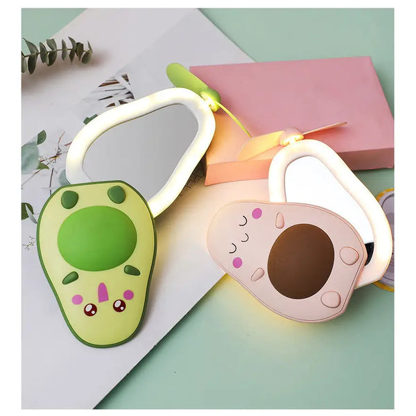 Avacado Shape Portable Mini Fan With Mirror