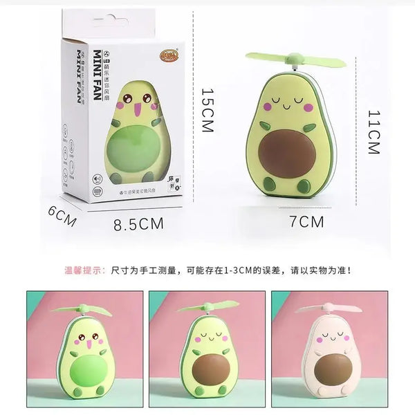 Avacado Shape Portable Mini Fan With Mirror