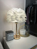 LumiPlume Feather Table Lamp – Warm Glow with Gold Base (1pc)