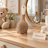 Double-sided round baby hair brush with back mirror