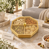 Golden octagonal four-section candy box