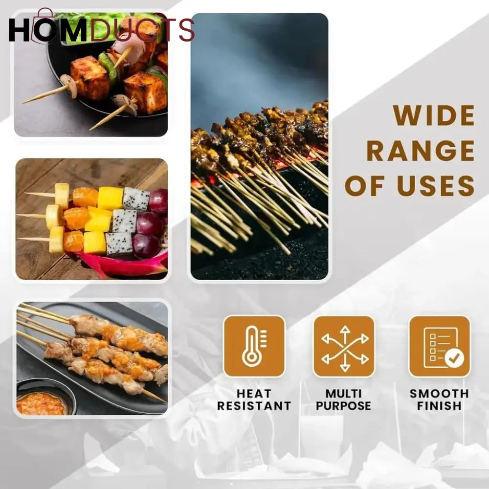 Bamboo Skewer Sticks (80Pcs)