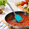Turquoise silicone spatula with steel handle