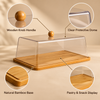 Bamboo Pastry Serving Tray with Clear Protective Dome features