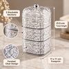 3-Tier Clear Acrylic Portion Jar with Faceted Design – 21.5cm features