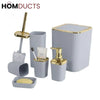 Bathroom Accessory Kit - 6 Pieces Including Soap Dispenser Toilet Brush And More