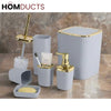Bathroom Accessory Kit - 6 Pieces Including Soap Dispenser Toilet Brush And More