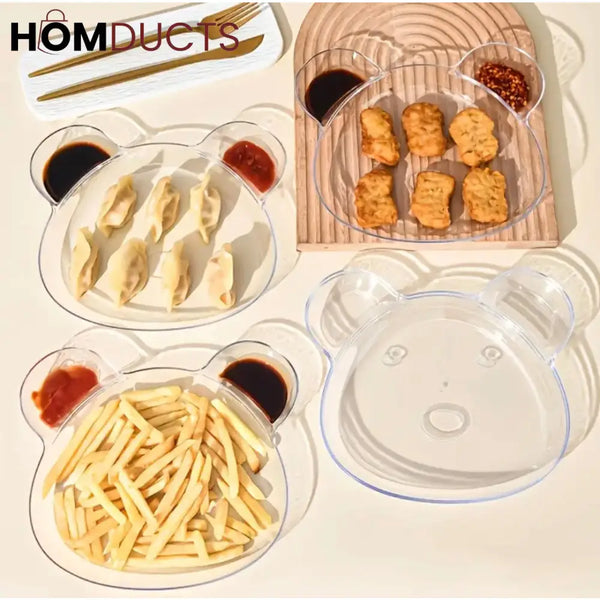 Bear Snack Plate With Two Sides Sauce Option