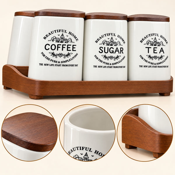 Beautiful Home ceramic jar set feature infographic