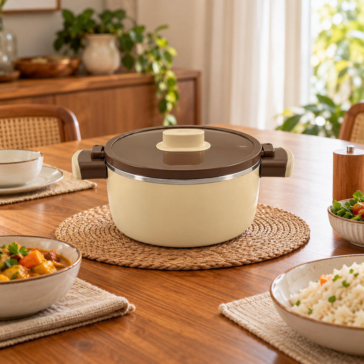 Brown 1.8 litre insulated hot pot