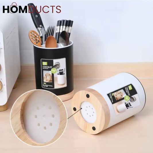 Black And White Cutlery Holder