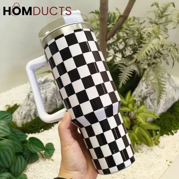 Black Checkered Tumbler