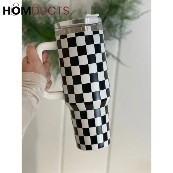 Black Checkered Tumbler