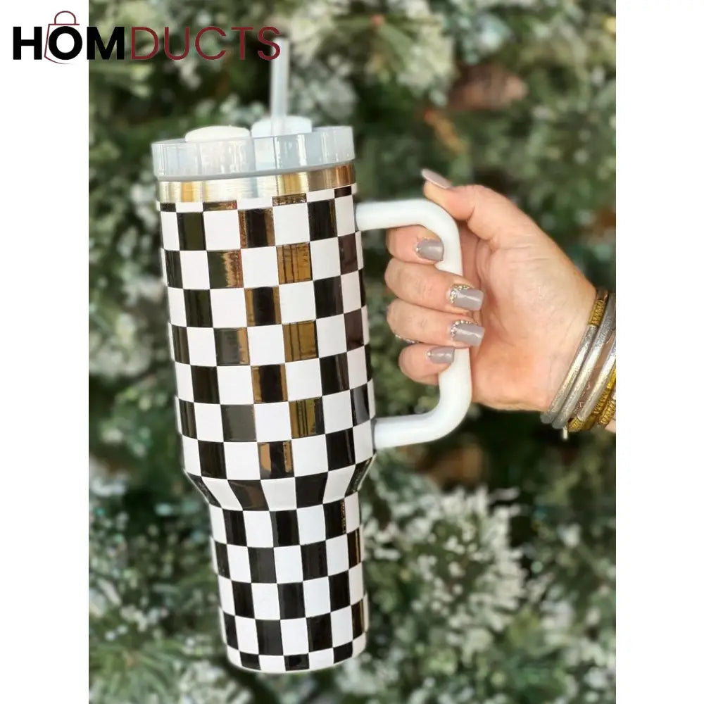 Black Checkered Tumbler