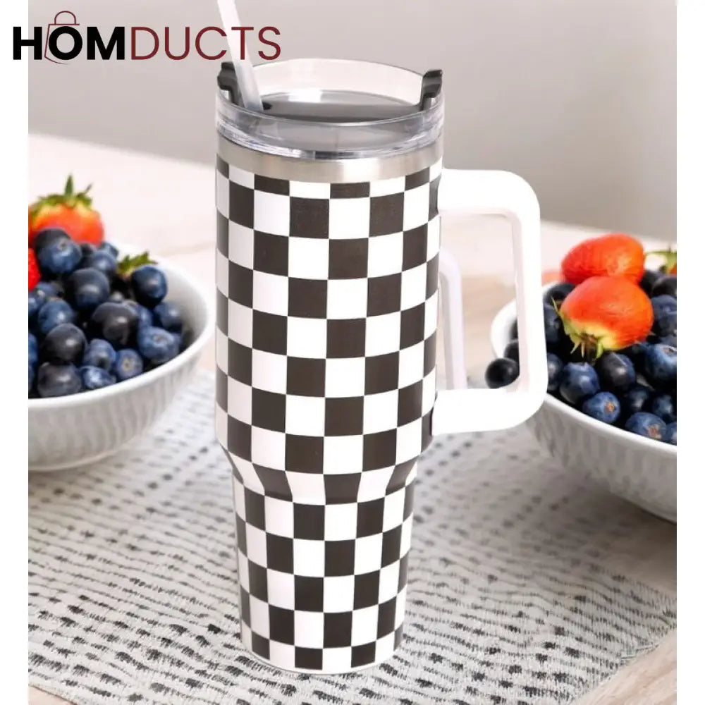 Black Checkered Tumbler