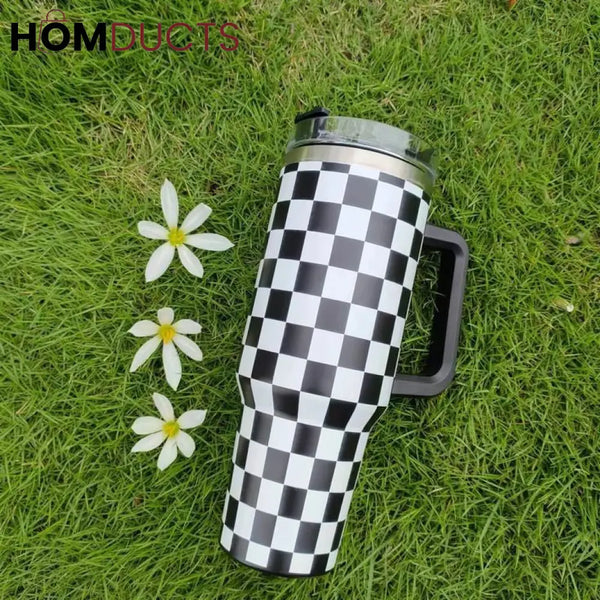 Black Checkered Tumbler