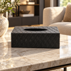 Black Embossed Diamond Tissue Box Holder