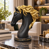 Luxury black and gold horse head sculpture for table décor