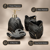 Black Leaf four-piece fibre bathroom accessory set – features and included pieces