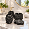 Black Rose four-piece fibre bathroom accessory set – bathroom vanity setting