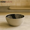 Black & White Zebra Pattern Ceramic Bowl – Modern 4.75” Design