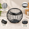Black Round Wire Fruit Basket feature infographic