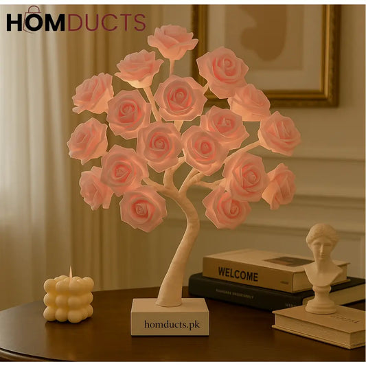BlossomGlow LED Pink Rose Tree Lamp