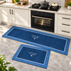 Blue Cooking Is Love kitchen mat and runner set