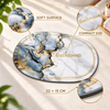 Blue marble bathroom mat 22 by 15 centimetre feature infographic
