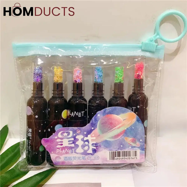 Bottle Shaped Mini Highlighters (6 Pcs)