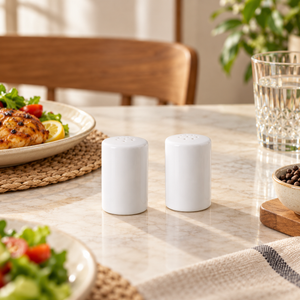 Brilliant Minimalist Salt & Pepper Shaker Set – White