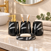 Brilliant Wheat 4-Piece Bathroom Accessory Set – Black