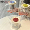 Brew & Sip: Transparent Glass Tea Cup with Integrated Infuser & Handle