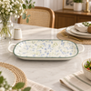Brilliant Blue Myosotis 14-inch Oval Serving Dish with Handles