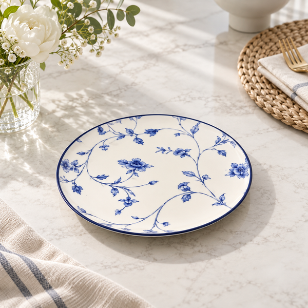 Brilliant Blue Peony 8.5-inch Side Plate